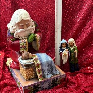 Jim Shore Festive Santa and Nativity Figurine